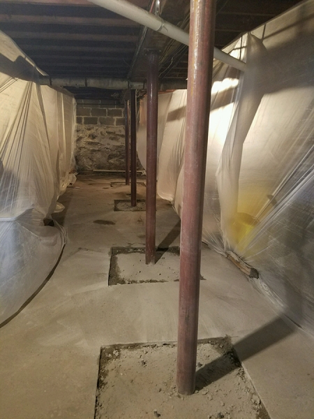 Lally Column Replacement Amherst NH - Premier Basement Waterproofing - 29576