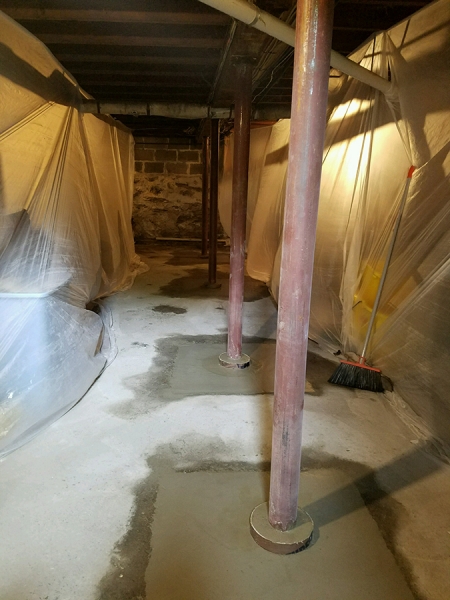 Lally Column Replacement Newton MA - Premier Basement Waterproofing - 29604