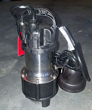 Black sump pump part