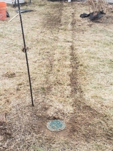 Finished underground line with bubble pot end.