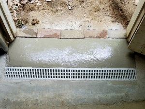 Trench Drain at doorway entrance landing