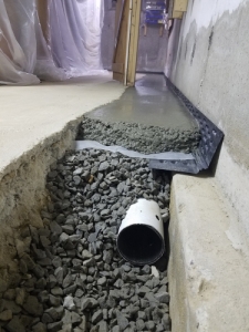 Interior drainage system- Open view