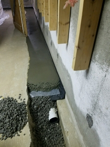 Drainage installation process (shown for layer image effects)