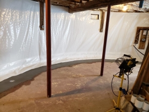 Vapor and Drainage in circular basement