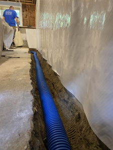 Installation of drainage pipe